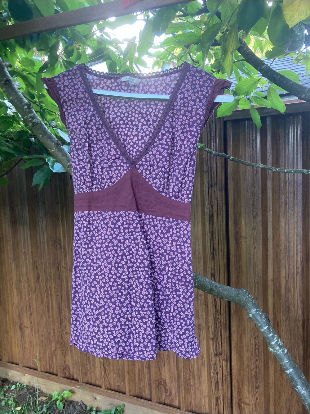 Purple Floral V-Neck top
